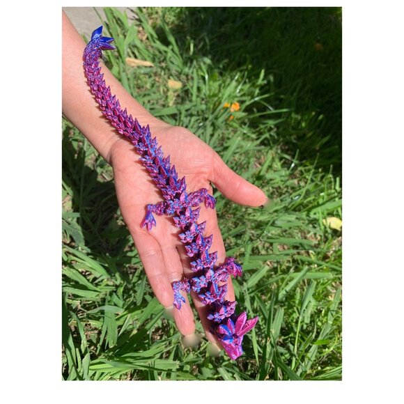 3D Printed Dragon in Egg, Full Articulated  Dragon Flexible 12"- 3Pcs EASTER EGG - Picture 6 of 11